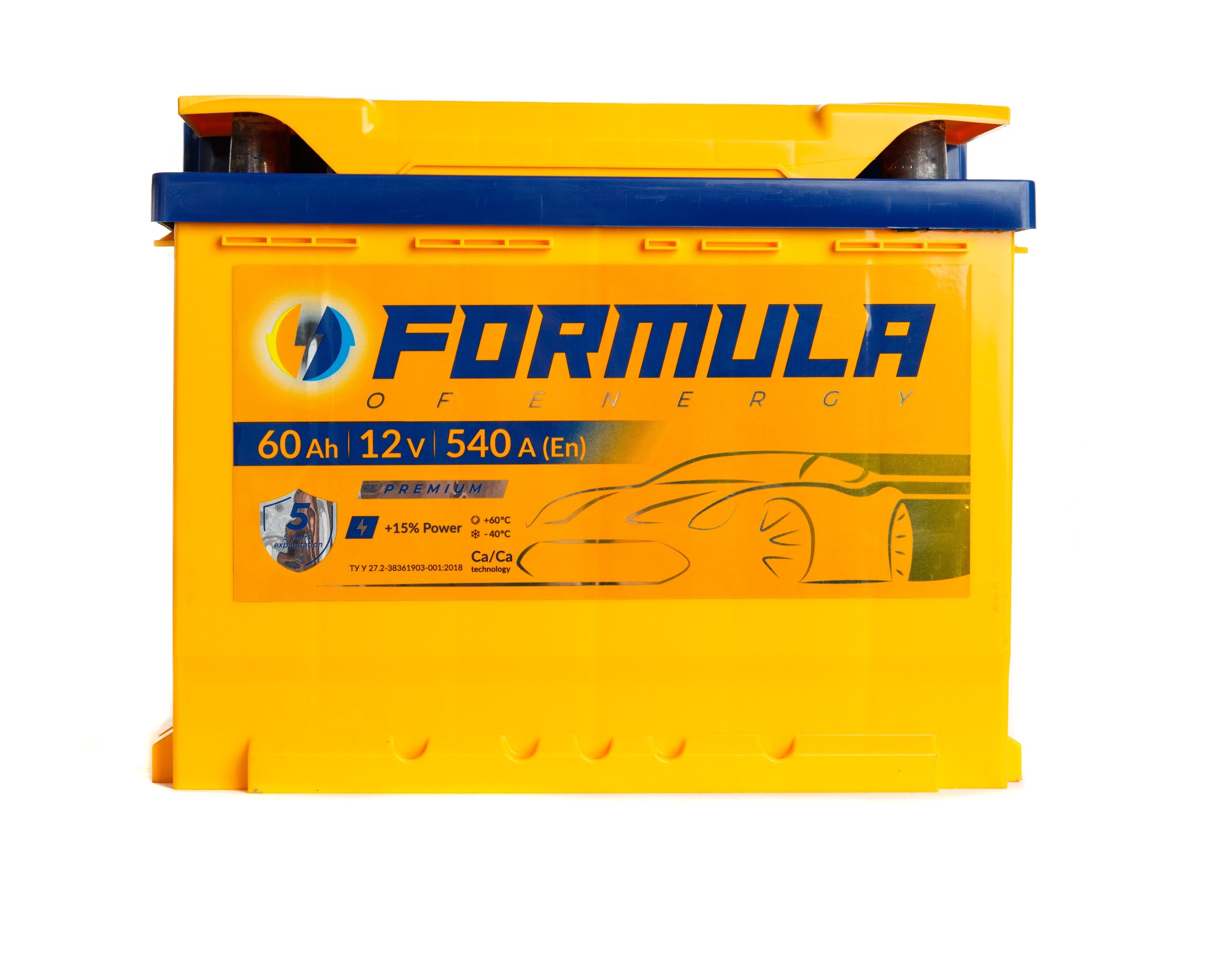 Акумулятор легковий Formula of energy premium 6СТ-60(1), 12B, 60Ah, 540A, плюс ліворуч (L+) кальцієвий (Ca/Ca), 242x175x190мм (FPRE060E1)